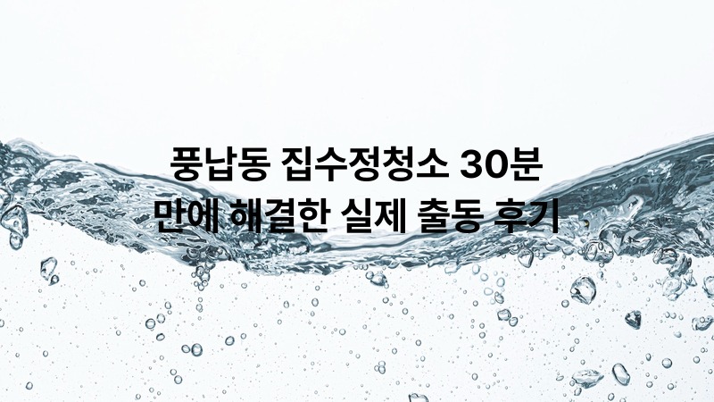 풍남동 집수정청소 30분 만에 해결한 실제 출동 후기