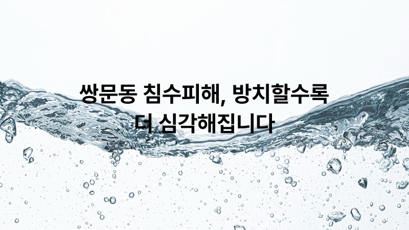 쌍문동 침수피해, 방치할수록 더 심각해집니다 | 뚫어드림119
