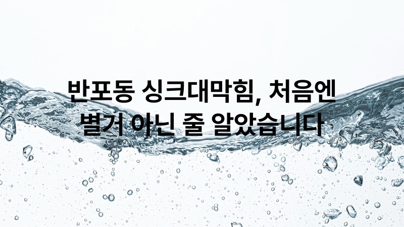 반포동 싱크대막힘 처음엔 빨거 아닌 줄 알았습니다 | 뚫어드림119