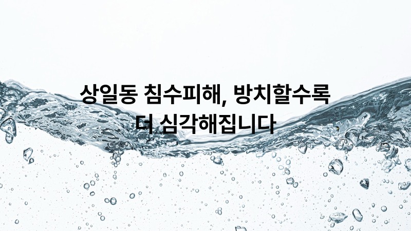 상일동 침수피해 방치할수록 더 심각해집니다 | 뚫어드림119