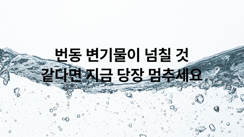 변동 변기물이 넘칠 것 같다면 지금 당장 먹추세요 | 뚫어드림119