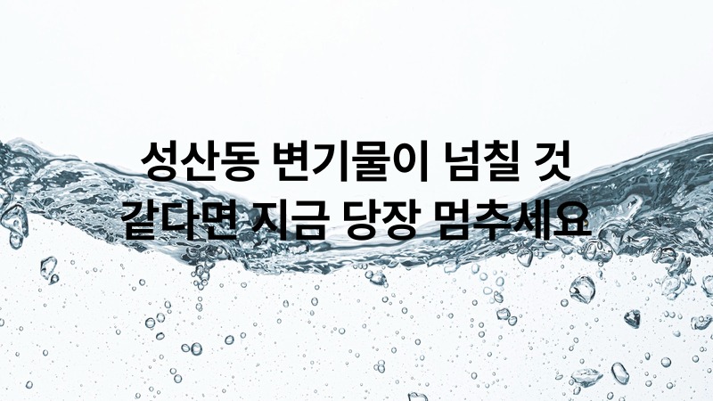 성산동 변기물이 넘칠 것 같다면 지금 당장 뚫어드림119