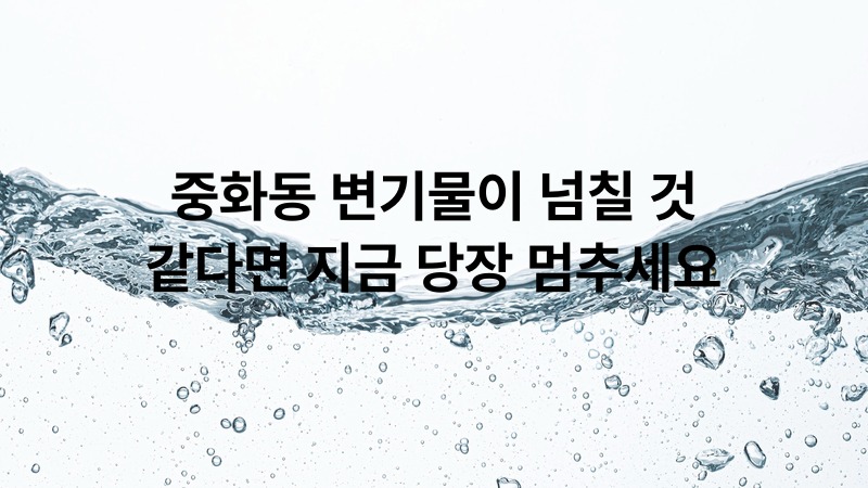 중화동 변기막힘 지금 당장 해결 | 뚫어드림119