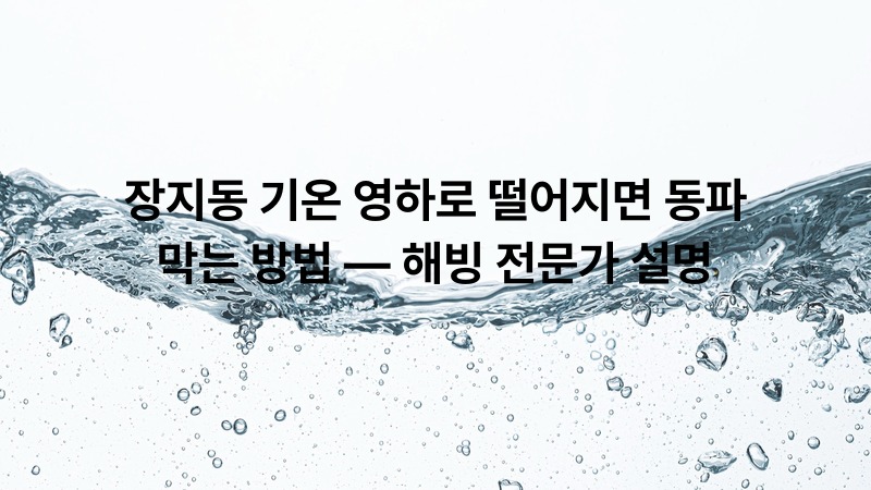 장지동 기온 영하로 떨어지면 동파 막는 방법 — 해빙 전문가 설명