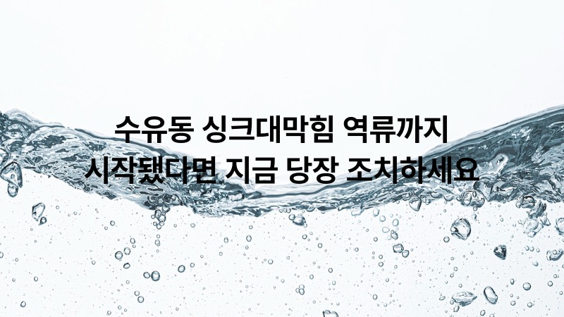 수유동 싱크대막힘 역류까지 시작됐다면 지금 당장 조치하세요