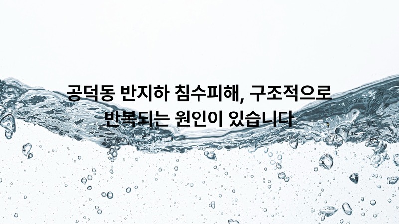 공덕동 반지하 침수피해, 구조적으로 반복되는 원인이 있습니다