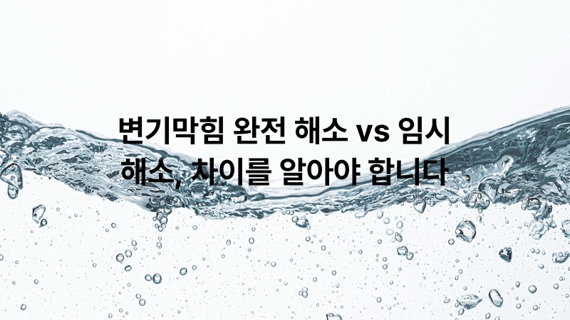 변기막힘 완전 해소 vs 임시 해소, 차이를 알아야 합니다