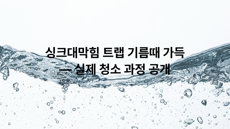 싱크대막힘 트랩 기름때 가득 — 실제 청소 과정 공개