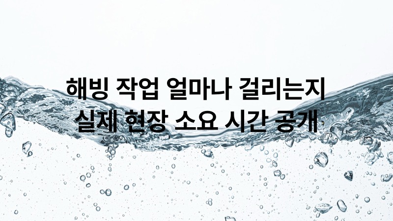 해빙 작업 얼마나 걸리는지 — 실제 현장 소요 시간 공개