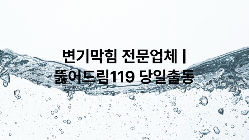 변기막힘 전문업체 | 뚫어드림119 당일출동
