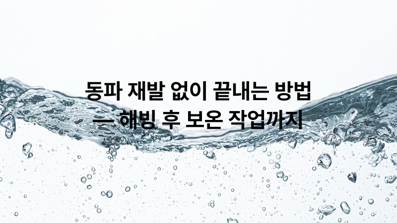 동파 재발 없이 끝내는 방법 — 해빙 후 보온 작업까지