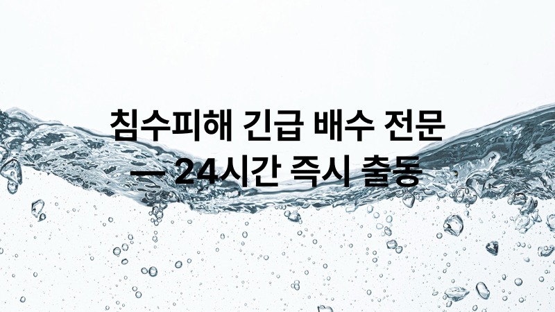 침수피해 긴급 배수 전문 — 24시간 즉시 출동